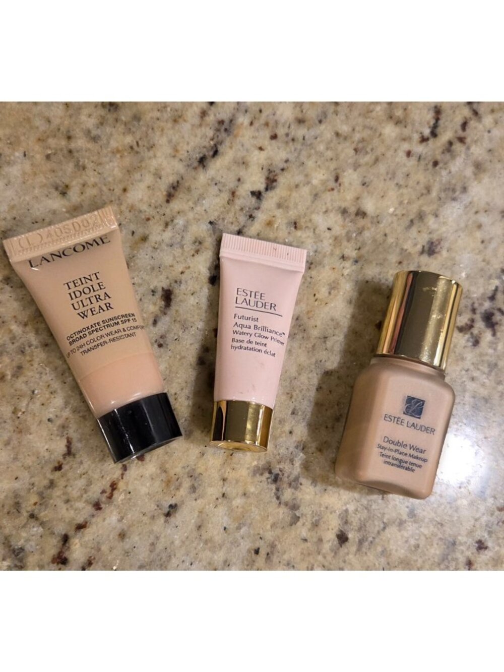 Lot of 3 Travel Sample Size Lancome Ultra Wear Estee Lauder Futurist Double Wear